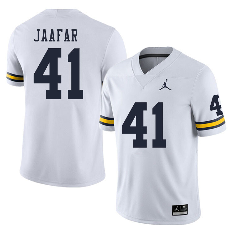 Men #41 Abe Jaafar Michigan Wolverines College Football Jerseys Sale-White